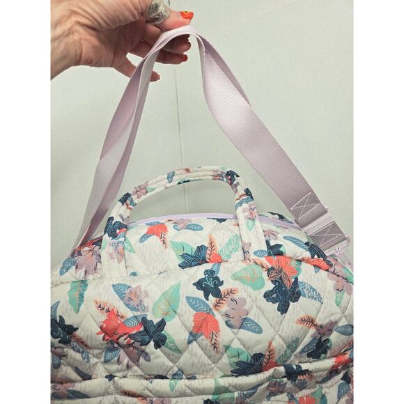 Vera Bradley NWT Ultralight Grand Traveler Bag Tropical Floral white blue coral - Picture 4 of 14